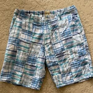 VTG GH Bass Madras Men's Multi-Color Plaid Flat Front Shorts